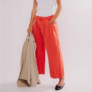 NWOT Free People Coral Wide Leg Flare Jeans